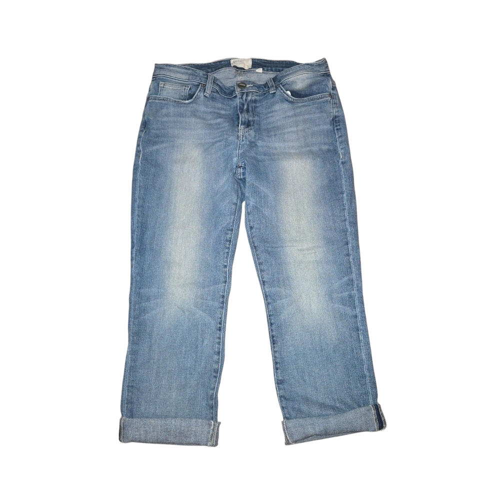 BKE Denim Payton BKC1512 Med Wash‎ 1" Double Cuffed 24" Cropped Jeans Size 29